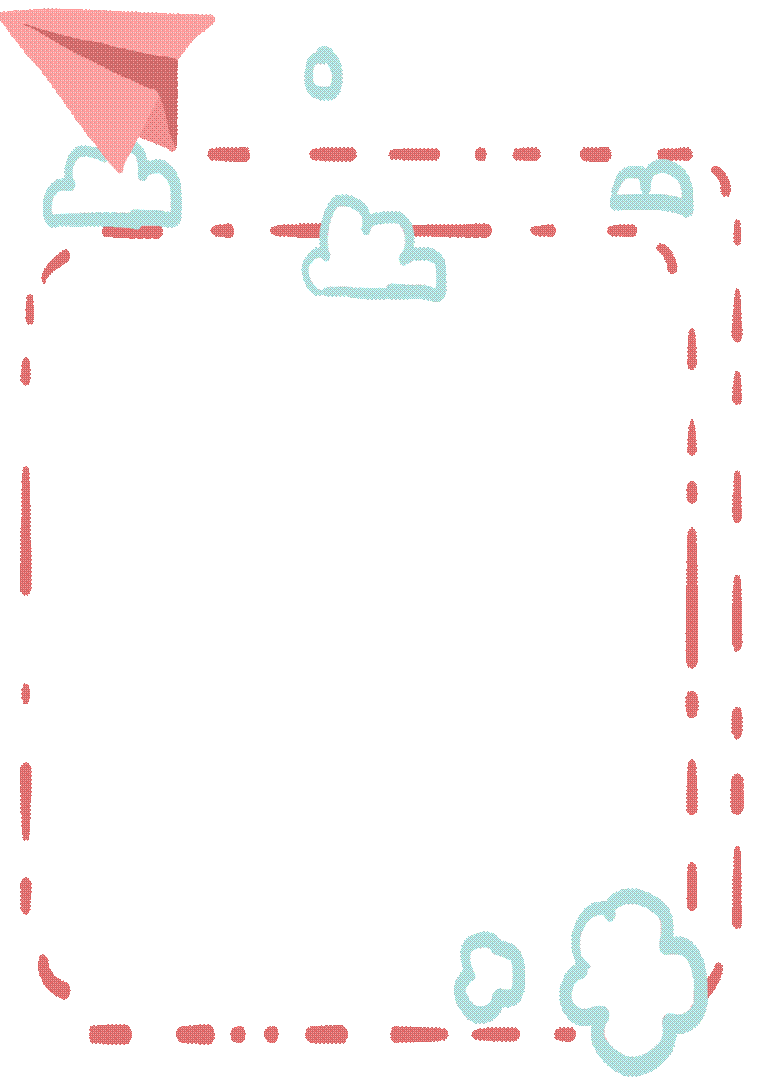 包图网_18045347手绘卡通云朵飞机边框插画